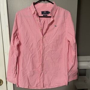 Vineyard Vines Pink Gingham Casual Shirt